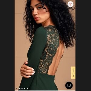 Lulus backless green bodycon dress